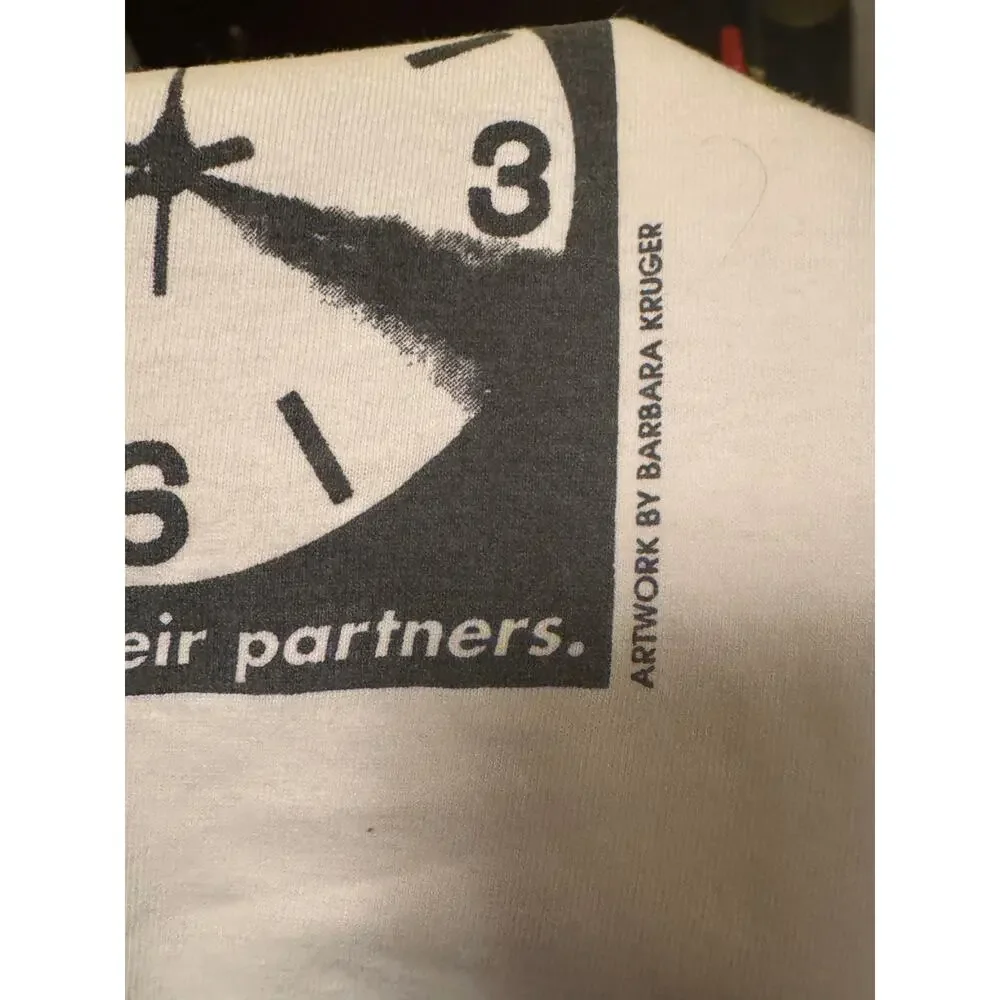 BARBARA KRUGER Liz Claiborne Stop Domestic Violence 1992 Tee, One Size P2P 23.5” - Picture 3 of 7